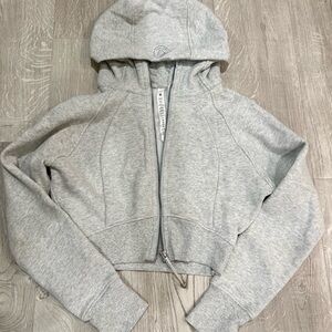Lululemon Athletica Light Gray Cropped Hoodie